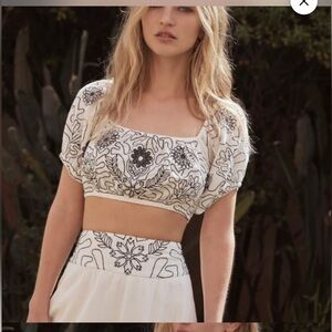 Free people lotus embroidered top